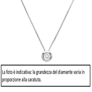 Girocollo oro bianco 18Kt Diamante 0,06 Ct-2b Gioielli