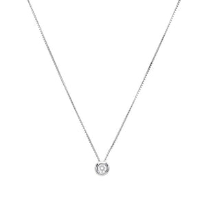Girocollo oro bianco 18Kt Diamante 0,06 Ct-2b Gioielli
