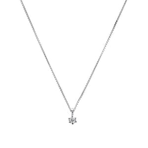 Girocollo oro bianco 18Kt Diamante 0,03 Ct-2b Gioielli