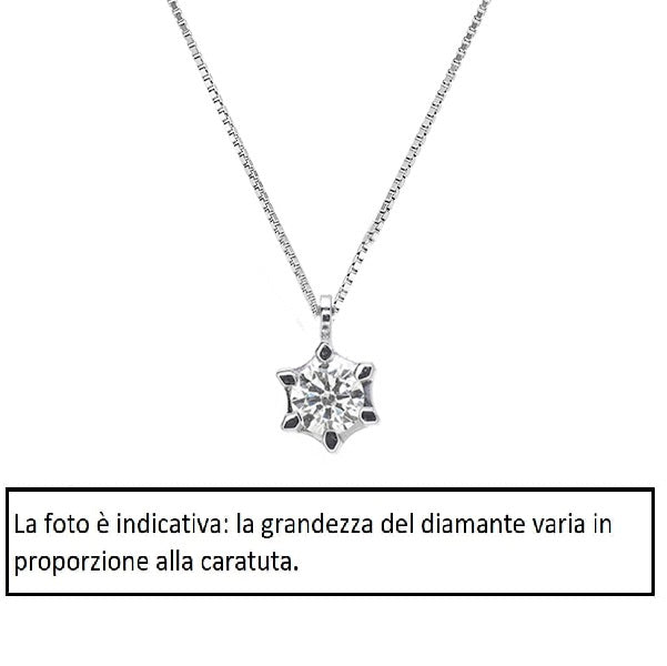 Girocollo oro bianco 18Kt Diamante 0,03 Ct-2b Gioielli