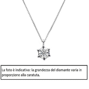 Girocollo oro bianco 18Kt Diamante 0,03 Ct-2b Gioielli