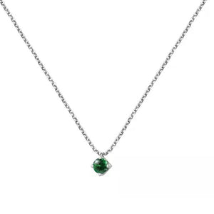 Collana Live Diamond oro bianco 18Kt con smeraldo Ct 0,70-2b Gioielli