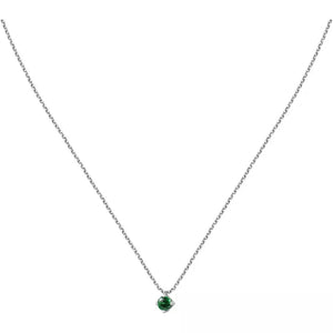 Collana Live Diamond oro bianco 18Kt con smeraldo Ct 0,70-2b Gioielli