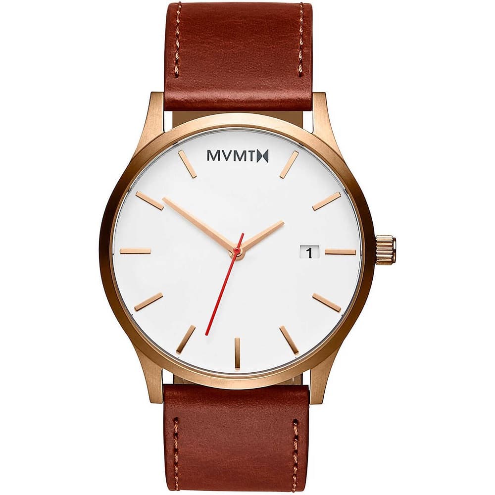 Orologio MVMT Classic Rose Gold Natural Tan MM01-WBR uomo 45mm-2b Gioielli