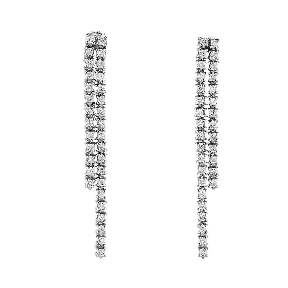 Orecchini oro bianco 18kt Diamanti 0,32 Ct-2b Gioielli