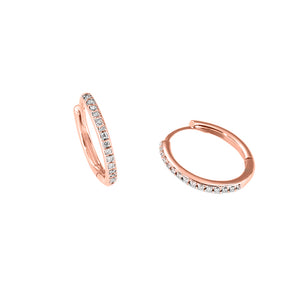 Orecchini oro rosa 18kt Diamanti 0,14 Ct a cerchio-2b Gioielli