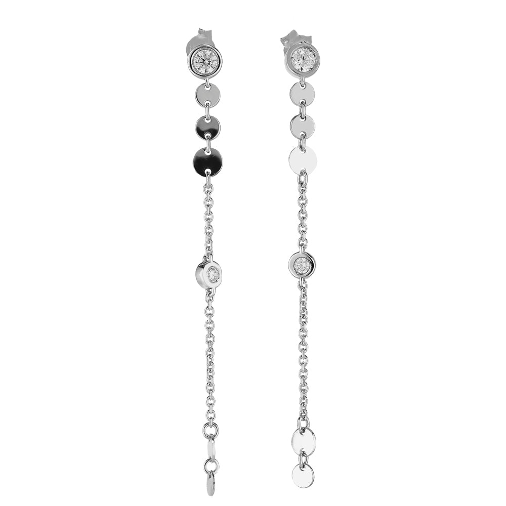 Orecchini oro bianco 18kt Diamanti 0,40 Ct-2b Gioielli