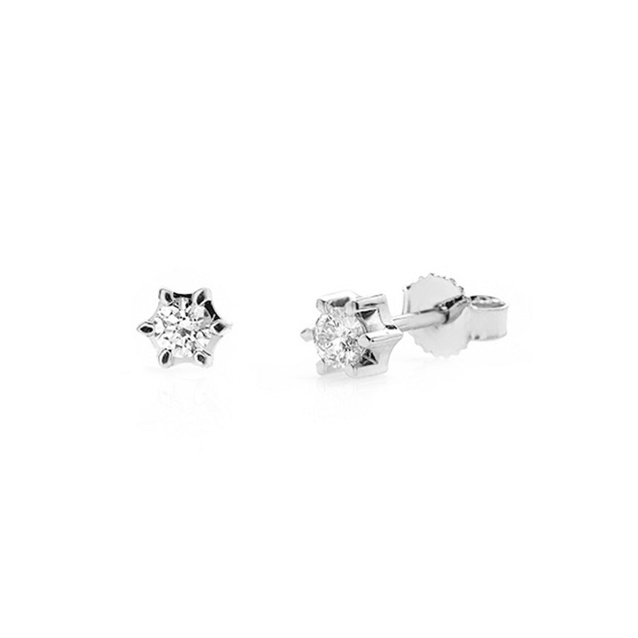 Orecchini oro bianco 18kt Diamanti 0,20 Ct-2b Gioielli