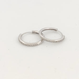 Orecchini oro bianco 18kt Diamanti 0,16 Ct a cerchio-2b Gioielli