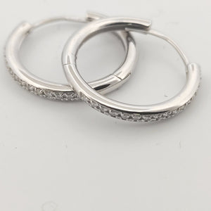 Orecchini oro bianco 18kt Diamanti 0,16 Ct a cerchio-2b Gioielli