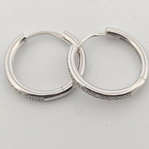 Orecchini oro bianco 18kt Diamanti 0,16 Ct a cerchio-2b Gioielli
