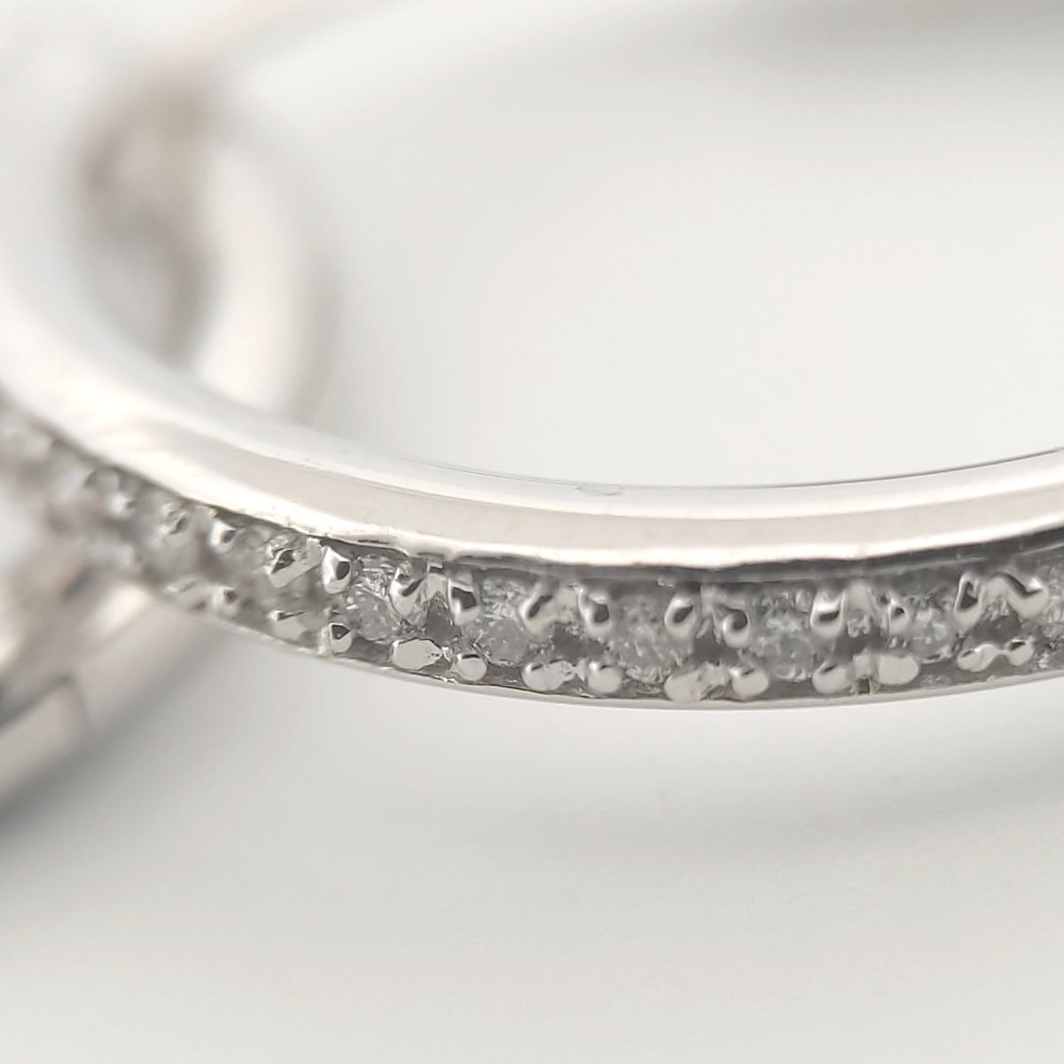 Orecchini oro bianco 18kt Diamanti 0,16 Ct a cerchio-2b Gioielli