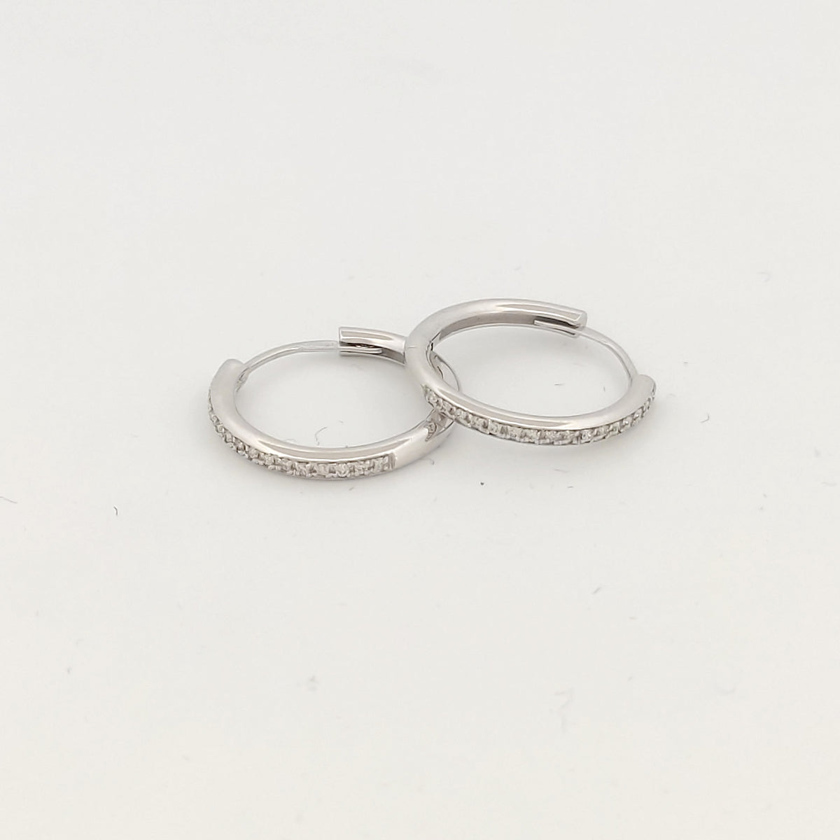 Orecchini oro bianco 18kt Diamanti 0,16 Ct a cerchio-2b Gioielli