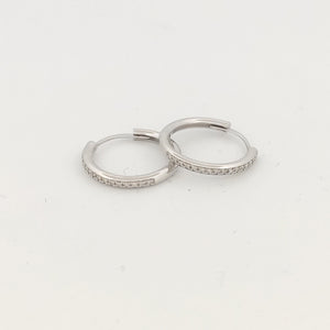 Orecchini oro bianco 18kt Diamanti 0,16 Ct a cerchio-2b Gioielli