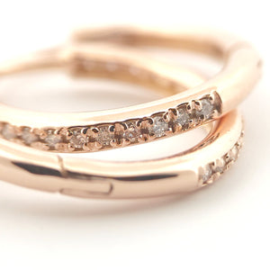 Orecchini oro rosa 18kt Diamanti 0,14 Ct a cerchio-2b Gioielli