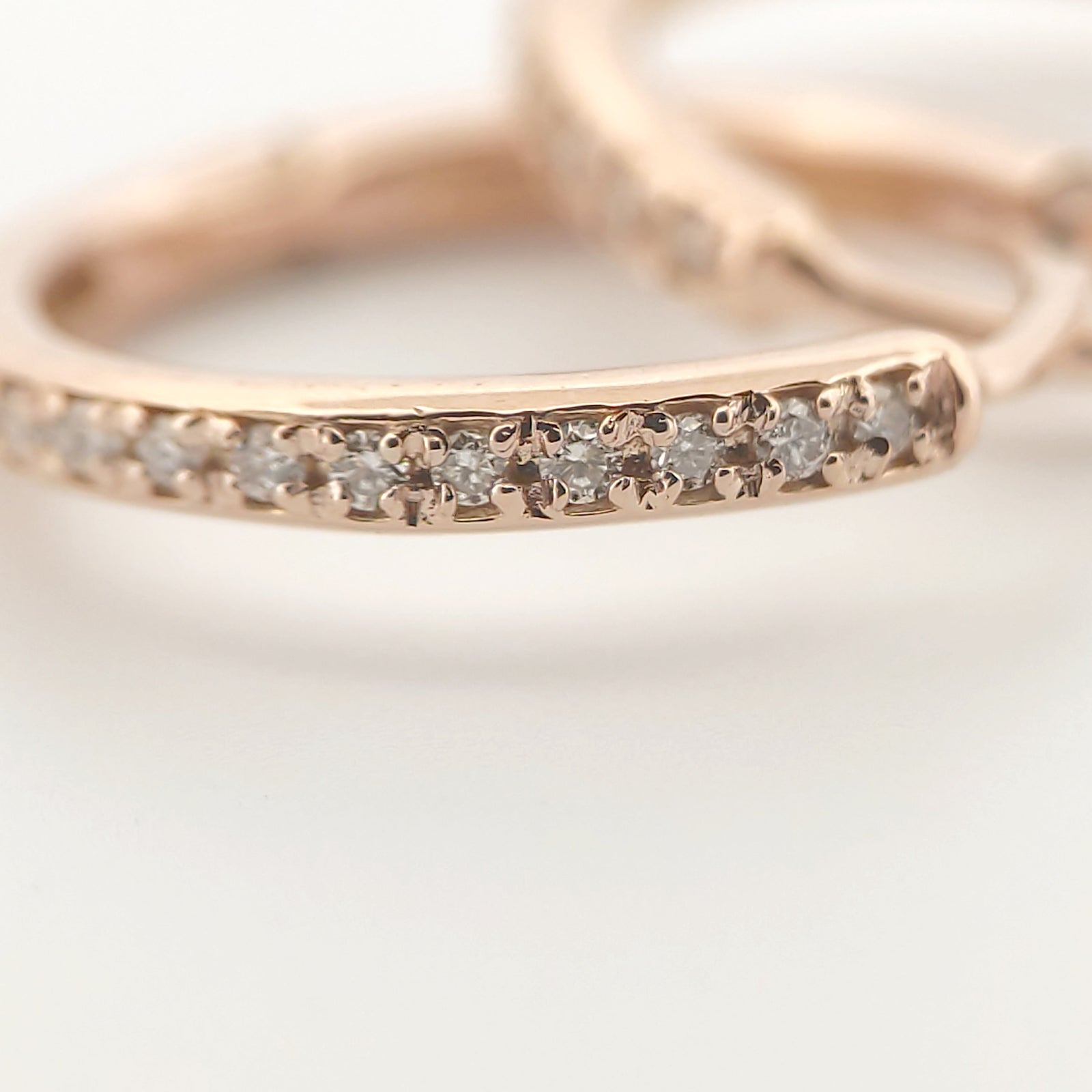 Orecchini oro rosa 18kt Diamanti 0,14 Ct a cerchio-2b Gioielli