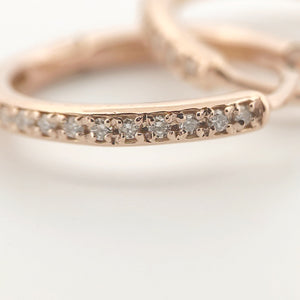 Orecchini oro rosa 18kt Diamanti 0,14 Ct a cerchio-2b Gioielli