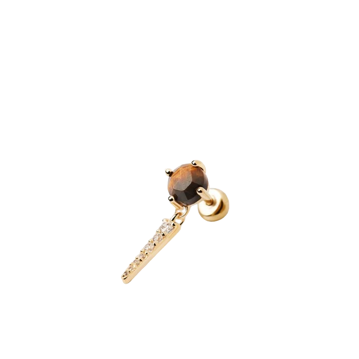 Mono orecchino PdPaola PG01-717-U Yoki occhio di tigre argento donna-2b Gioielli