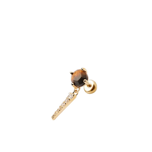 Mono orecchino PdPaola PG01-717-U Yoki occhio di tigre argento donna-2b Gioielli