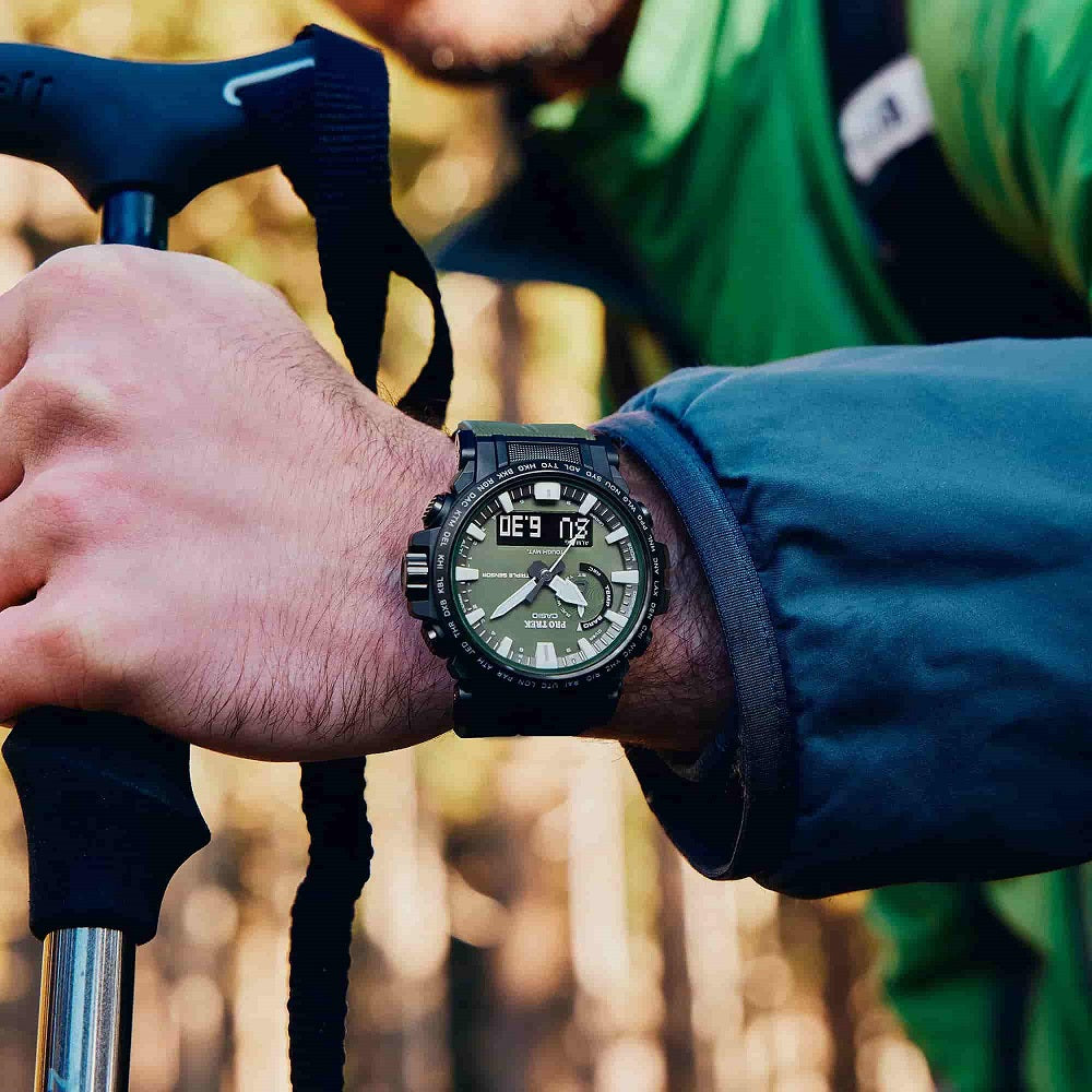 Orologio Casio Pro Trek PRW-61Y-3ER radiocontrollato solare uomo-2b Gioielli