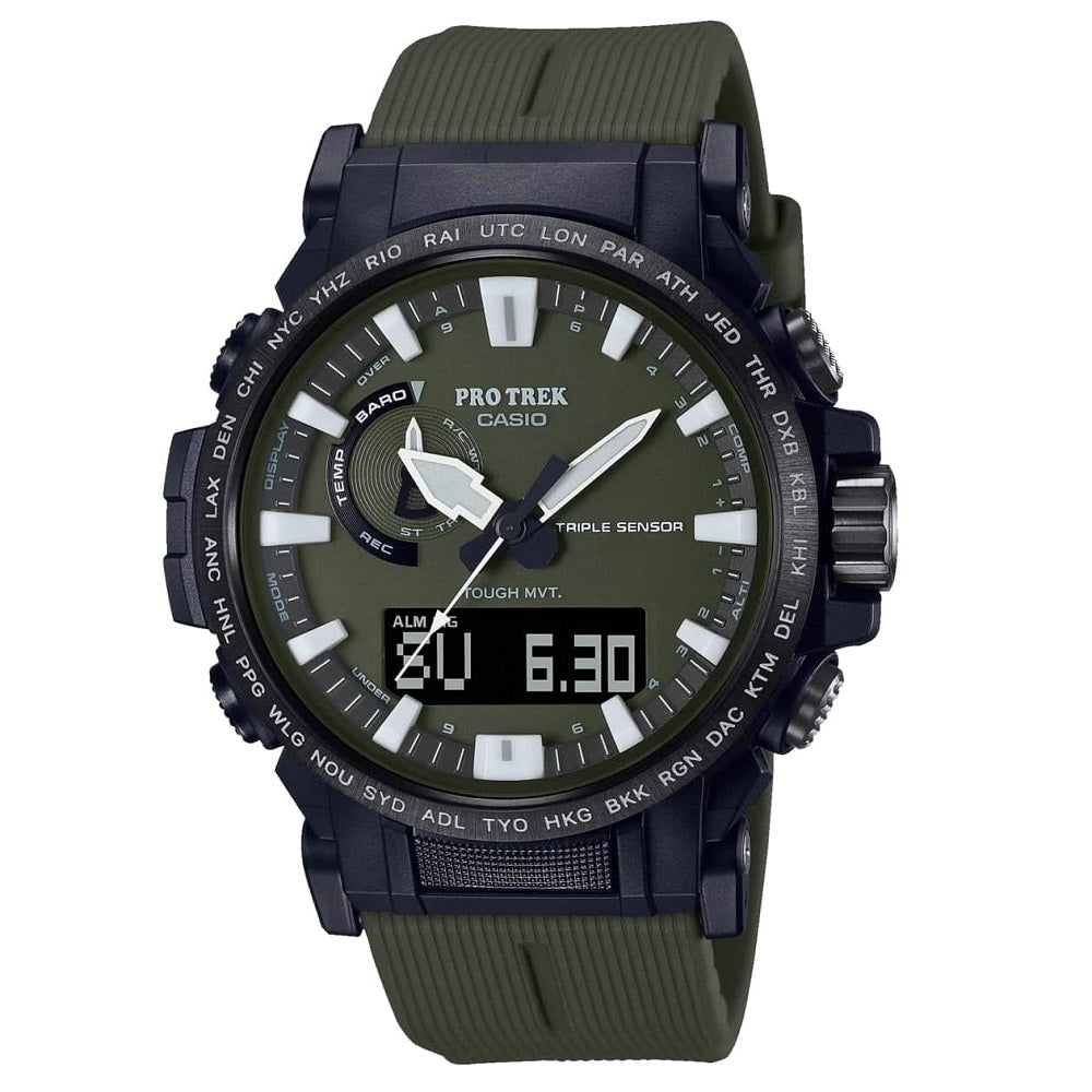 Orologio Casio Pro Trek PRW-61Y-3ER radiocontrollato solare uomo-2b Gioielli
