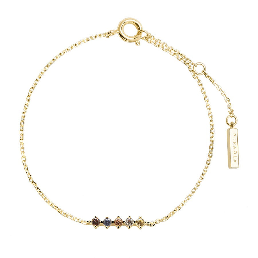 Bracciale PdPaola PU01-110-U Five Sage in argento 925 placcato oro 18 Kt-2b Gioielli