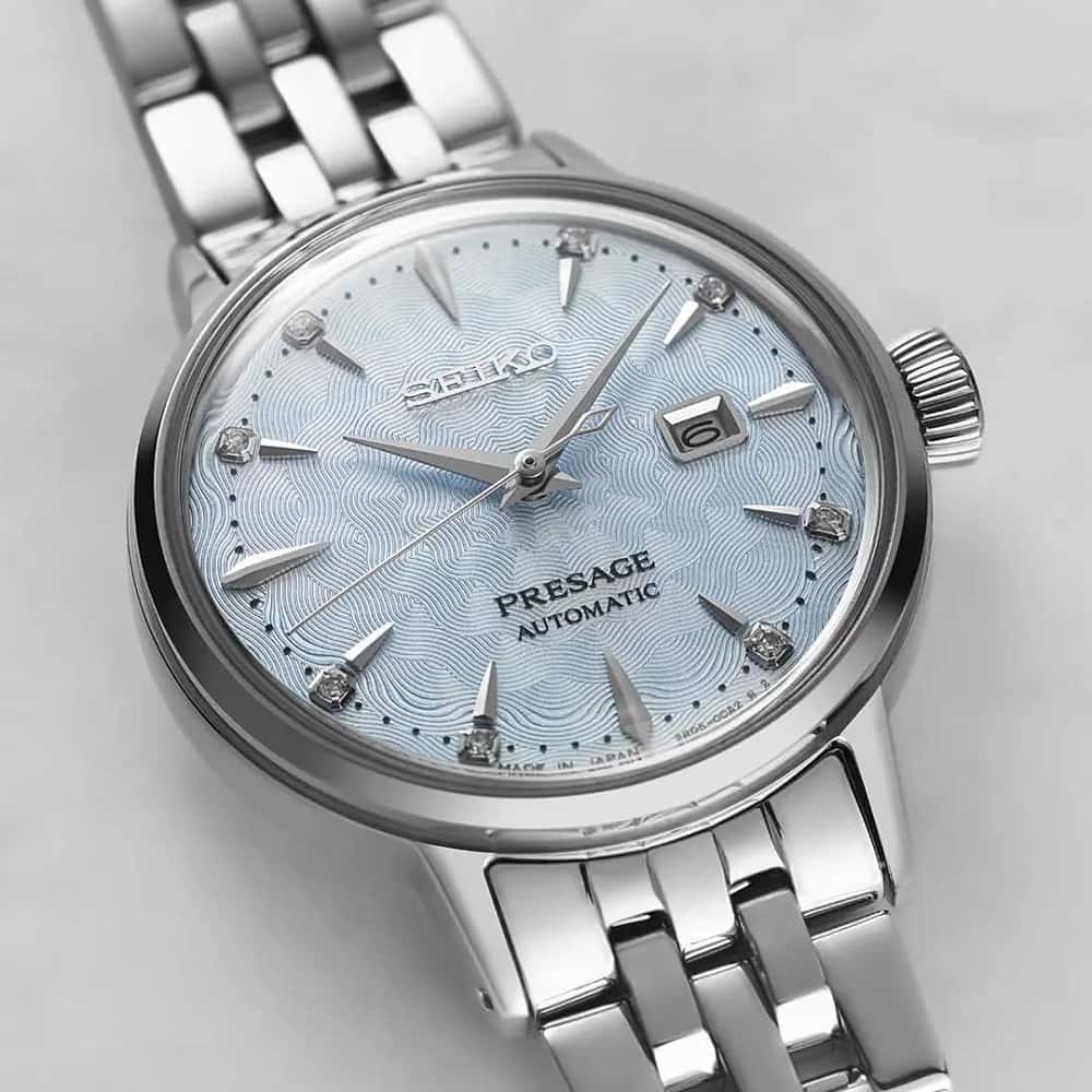 Orologio Seiko Presage Cocktail Skydiving SRE007J1 automatico donna diamanti-2b Gioielli