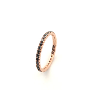 Anello veretta Eternity oro rosa 18kt Diamanti neri 0,48 Ct misura 11-2b Gioielli