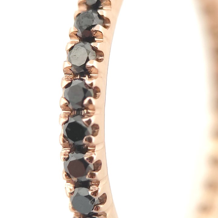 Anello veretta Eternity oro rosa 18kt Diamanti neri 0,48 Ct misura 11-2b Gioielli