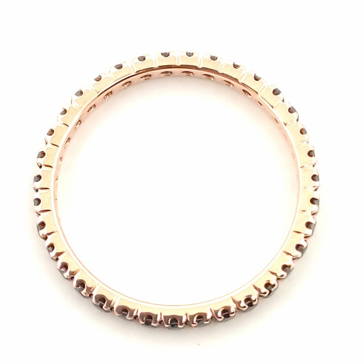 Anello veretta Eternity oro rosa 18kt Diamanti neri 0,48 Ct misura 11-2b Gioielli