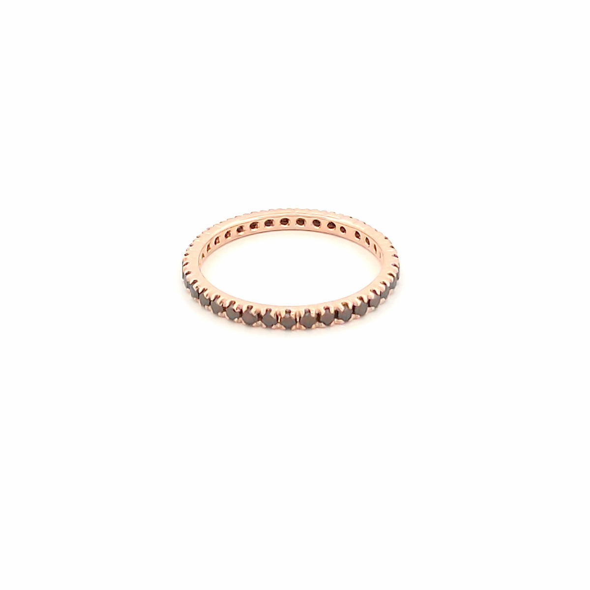 Anello veretta Eternity oro rosa 18kt Diamanti neri 0,48 Ct misura 11-2b Gioielli