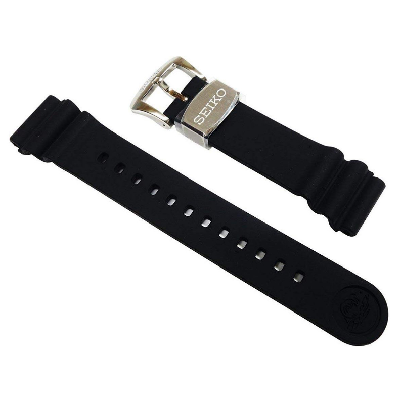Cinturino Seiko originale R02F011J0 in caucciù nero per Seiko Turtle - Samurai - Seiko 5 Sports - 007 e 009 - mm 22-2b Gioielli