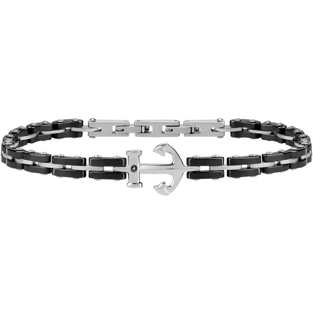 Bracciale Morellato Ceramic SACU10 uomo nero àncora-2b Gioielli