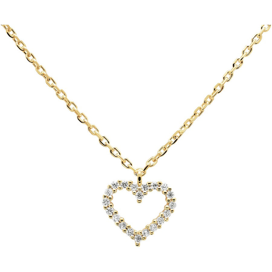 Collana PdPaola Ultra Basic CO01-220-U White Heart argento 925 placcato oro 18 K-2b Gioielli