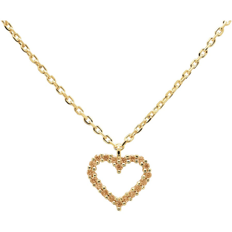 Collana PdPaola Ultra Basic CO01-222-U Champagne Heart argento 925 placcato oro 18 K-2b Gioielli