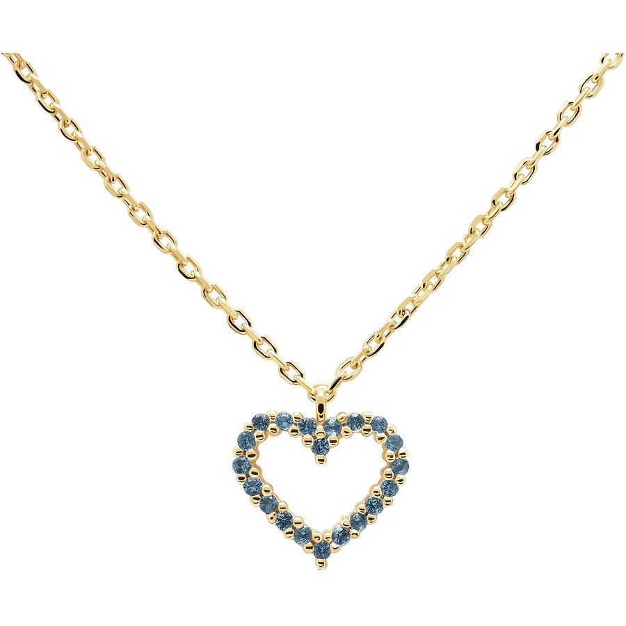 Collana PdPaola Ultra Basic CO01-225-U Celeste Heart argento 925 placcato oro 18 K-2b Gioielli