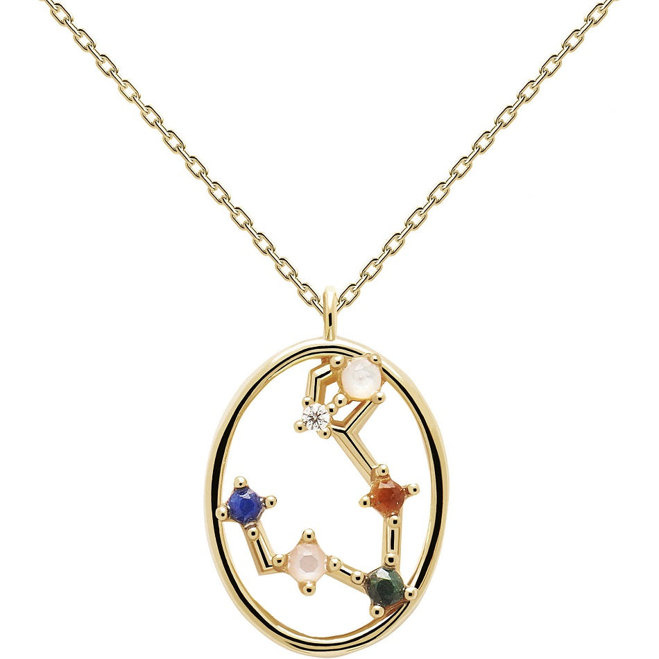 Collana PdPaola CO01-343-U Zodiac Constellation Pesci argento placcato oro 18 K-2b Gioielli