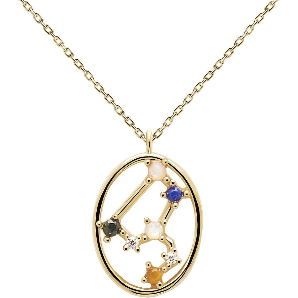 Collana PdPaola CO01-348-U Zodiac Constellation Leone argento placcato oro 18 K-2b Gioielli
