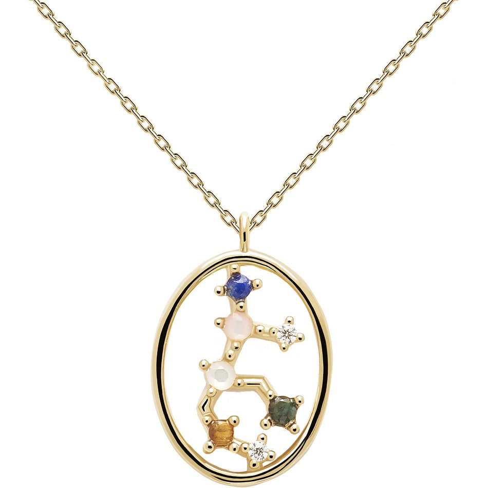 Collana PdPaola CO01-349-U Zodiac Constellation Vergine argento placcato oro 18 K-2b Gioielli