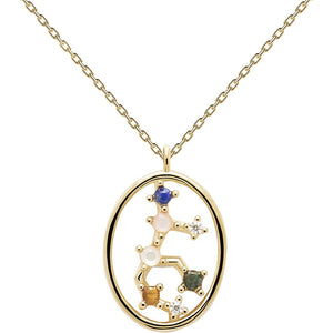 Collana PdPaola CO01-349-U Zodiac Constellation Vergine argento placcato oro 18 K-2b Gioielli