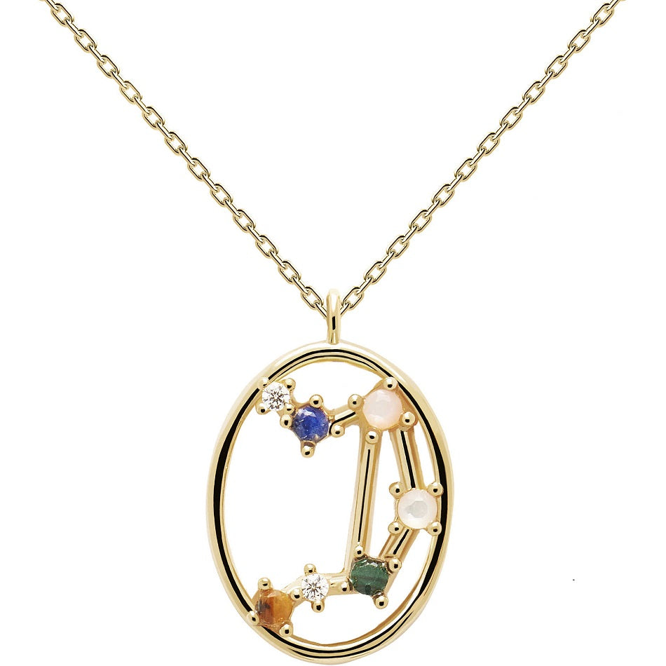 Collana PdPaola CO01-350-U Zodiac Constellation Bilancia argento placcato oro 18 K-2b Gioielli
