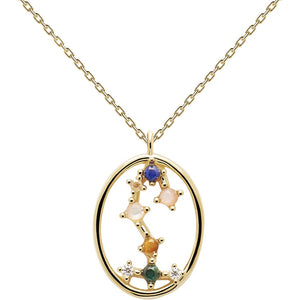 Collana PdPaola CO01-351-U Zodiac Constellation Scorpione argento placcato oro 18 K-2b Gioielli