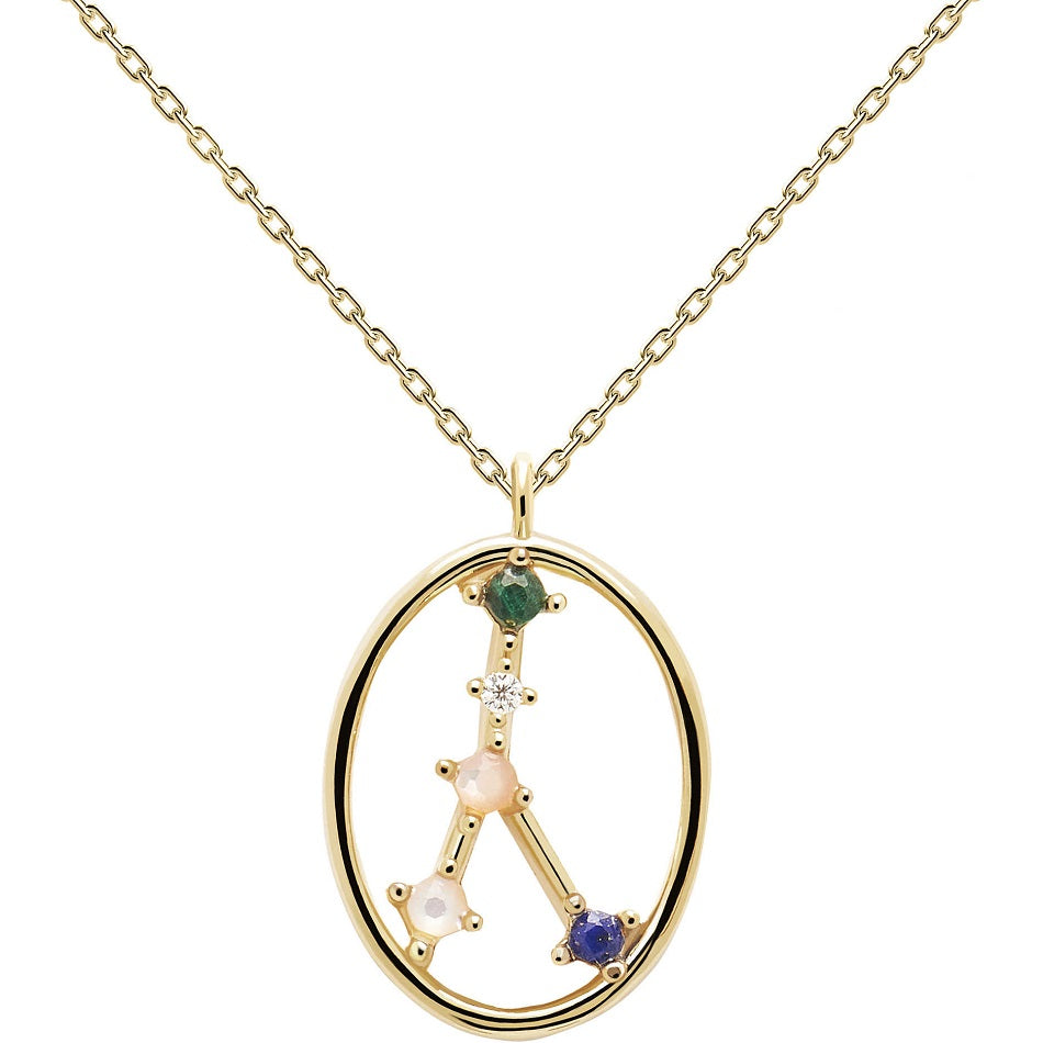 Collana PdPaola CO01-347-U Zodiac Constellation Cancro argento placcato oro 18 K-2b Gioielli