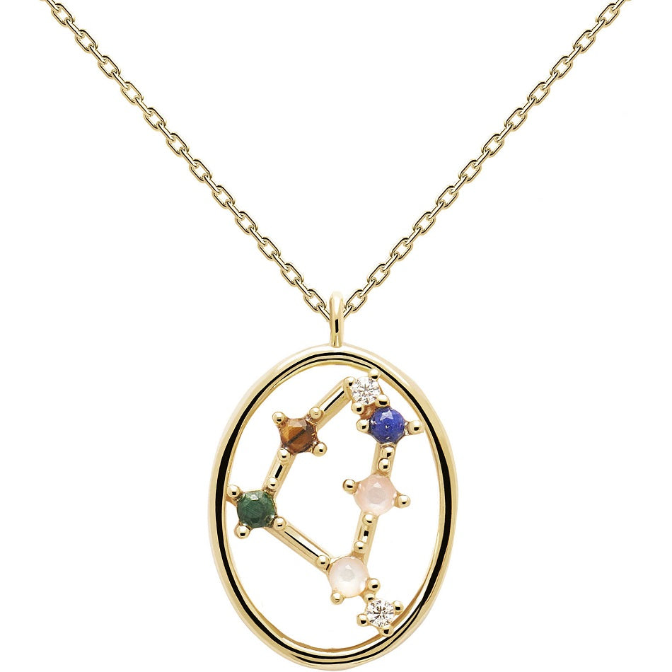 Collana PdPaola CO01-353-U Zodiac Constellation Capricorno argento placcato oro 18 K-2b Gioielli