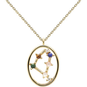 Collana PdPaola CO01-353-U Zodiac Constellation Capricorno argento placcato oro 18 K-2b Gioielli