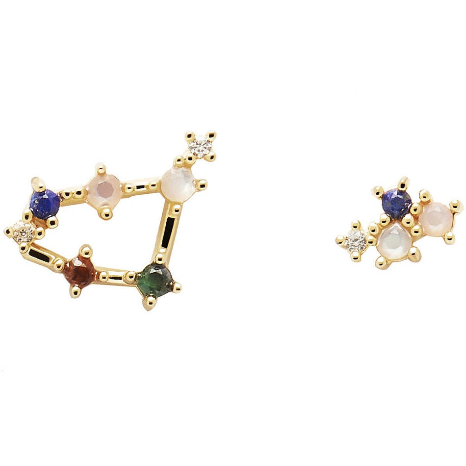 Orecchini PdPaola AR01-413-U Zodiac Constellations Capricorno argento placcato oro 18 K-2b Gioielli