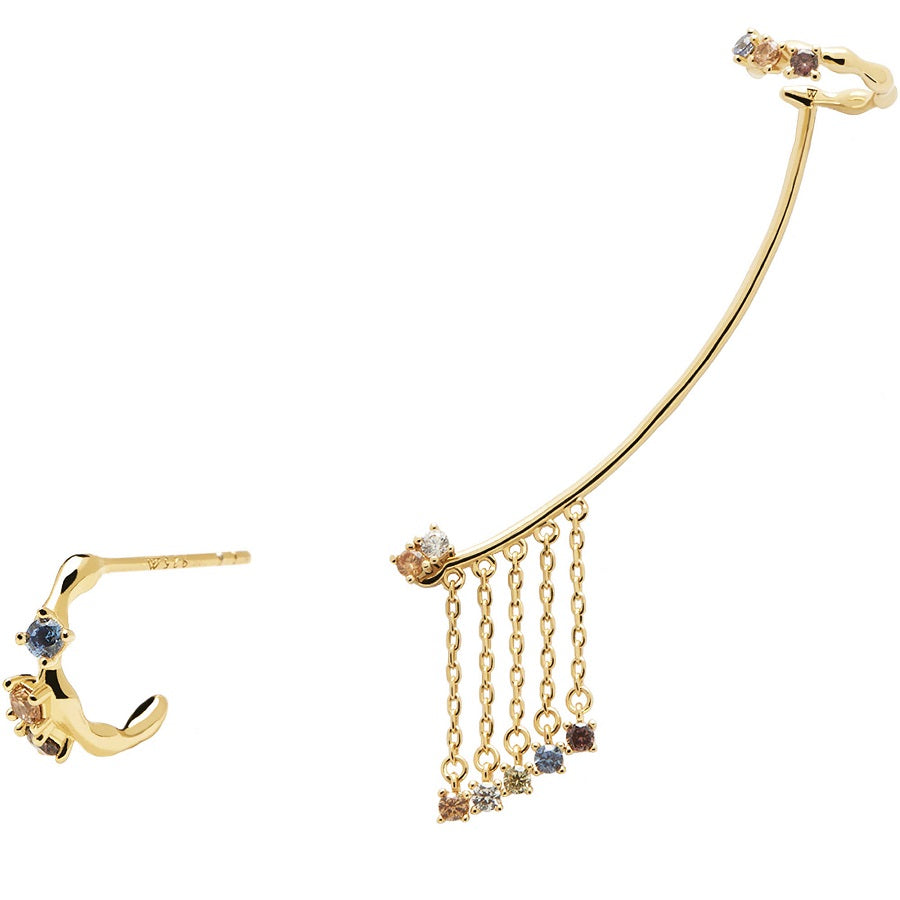 Orecchini PdPaola AR01-307-U Five Pegasus in argento 925 placcato oro 18 Kt-2b Gioielli