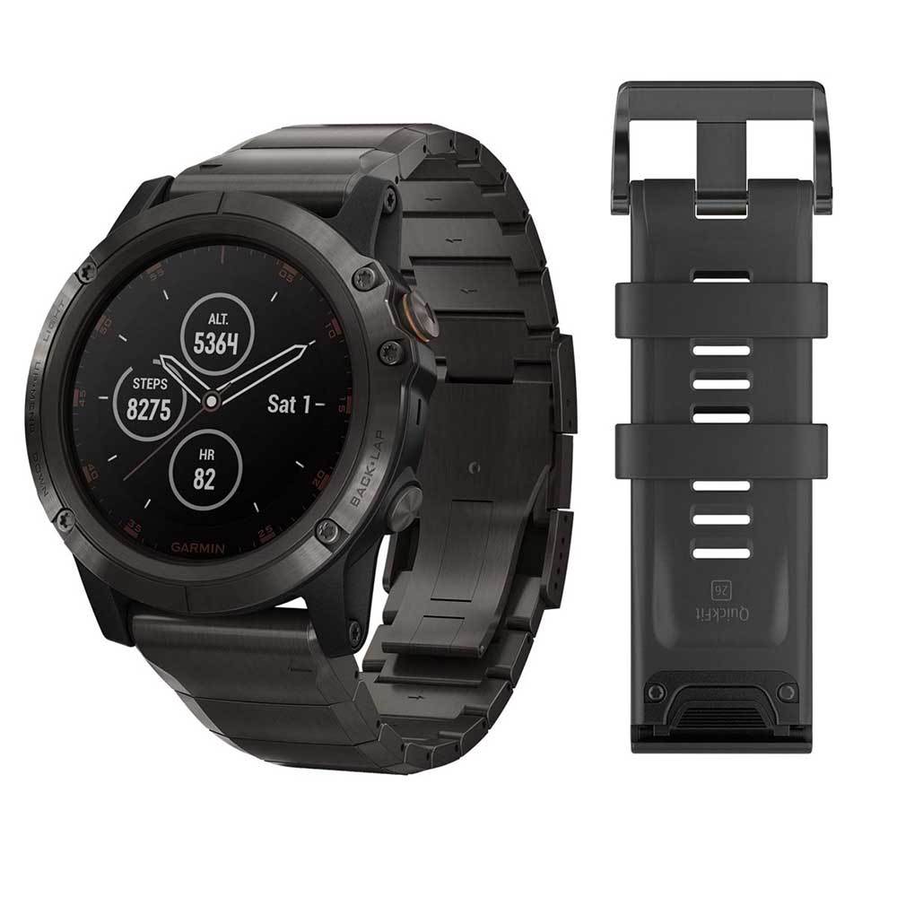 Orologio Garmin Fenix 5X Plus Sapphire Titanium DLC Carbon Gray 51mm 010-01989-05-2b Gioielli