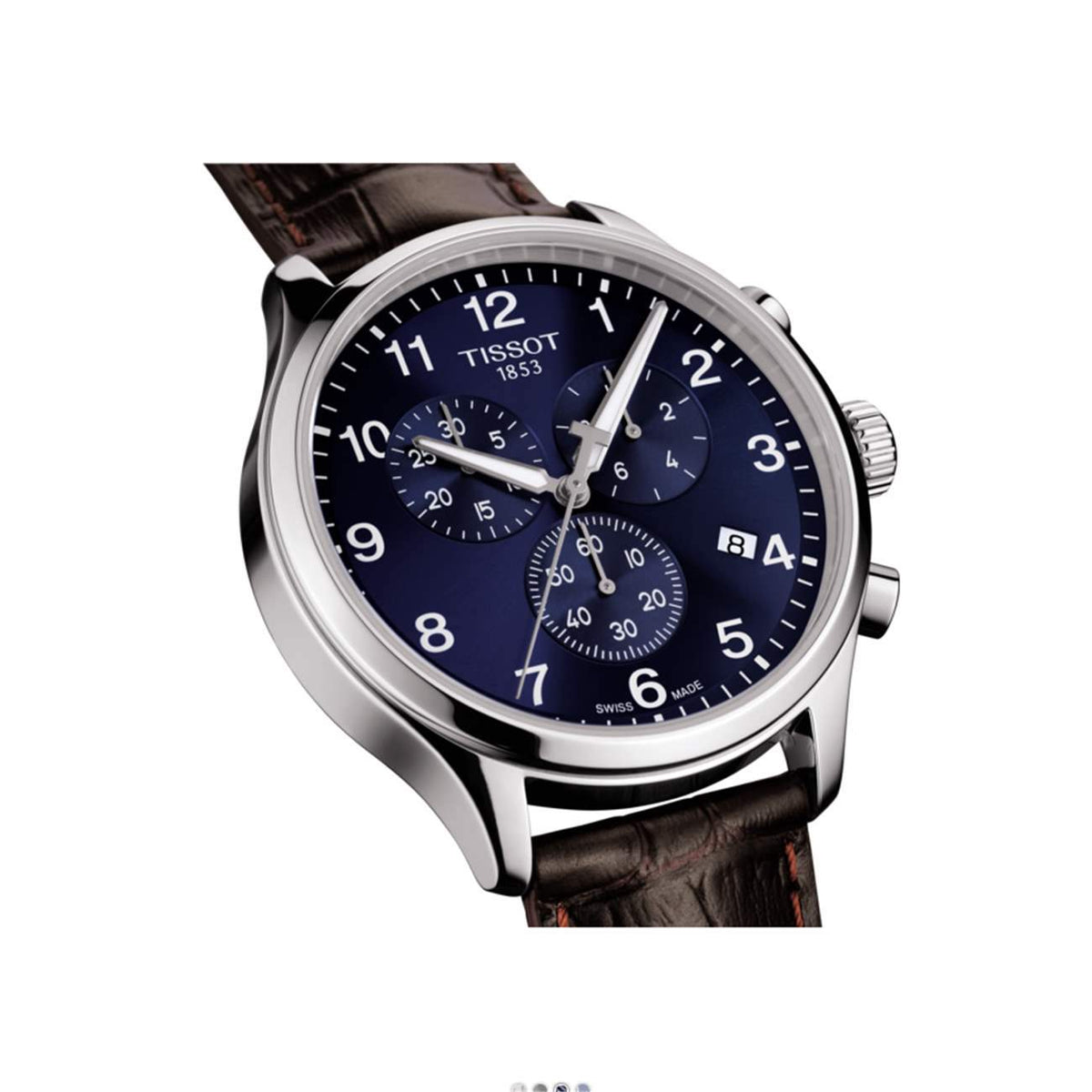 Orologio Tissot Chrono XL T116.617.16.047.00 cronografo uomo 45mm blu pelle-2b Gioielli